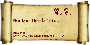 Merten Honóriusz névjegykártya